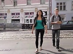 HUNT4K. Poor dude watches sexy girlfriend cheating on him for cash