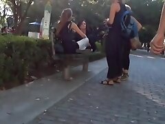 Sexy and beautiful buttocks gray licra