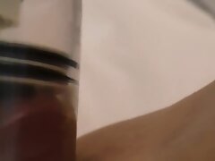Big clit close-up pussy pump