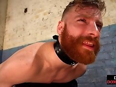 Dungeon dominatrix using big strapon