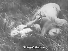 Rough Sex in Green Meadow (1930s Vintage)