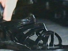 Vintage - From 1998 wife's black sandals fucked