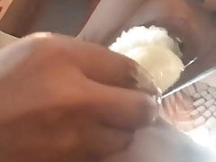 Ebony Eat Banana With Cream