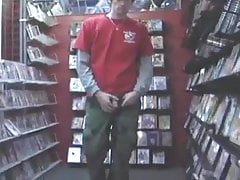 Young Man Jerking Off In A Gay Video Store Room