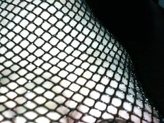 Nylon Fetish Cock Cum on Fishnet Feets