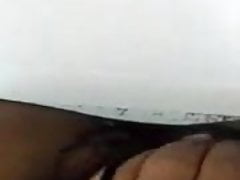 Rubbing Pussy in Black Pantyhose