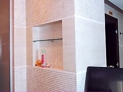 Naughty lesbians playing in bathroom