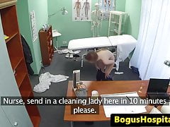 Amateur euro creampied after pussy checkup