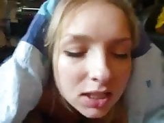 Homemade german girl swallows his cum